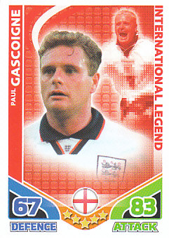 Paul Gascoigne England 2010 World Cup Match Attax International Legends #IL